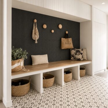 Porcelanato Gres Esmaltado Impresión Digital Tabira Deco 20x20 Blanco, Negro y Gris Mate