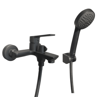 Set Griferia Tina Ducha Expuesta incluye Ducha Urben Eleos Negro Mate