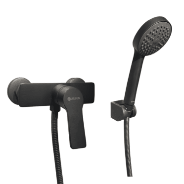 Set Grifería Ducha Expuesta incluye Ducha Urben Eleos Negro Mate