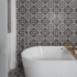 Porcelanato Gres Esmaltado Impresión Digital Mijas Deco 20x20 Blanco y Negro Mate