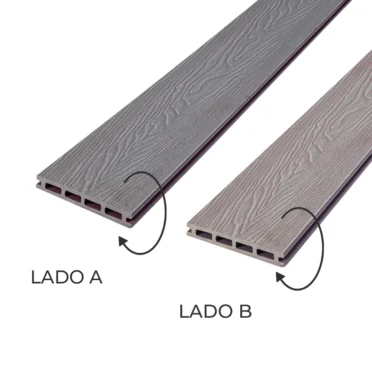 Deck WPC Premium Bicolor Recubierto para Exterior Dark Gray - Cement