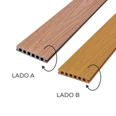 Deck WPC Premium Bicolor Recubierto para Exterior Red Brown - Nut Brown