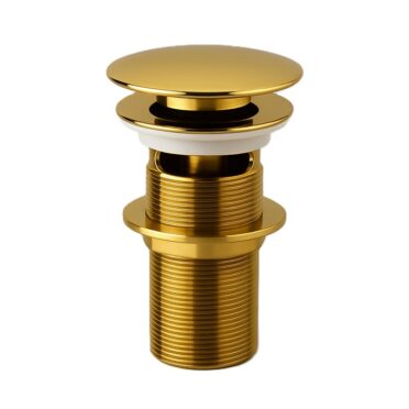 Desagüe Pop Up para Lavamanos con Rebalse Dorado Brillante Urben