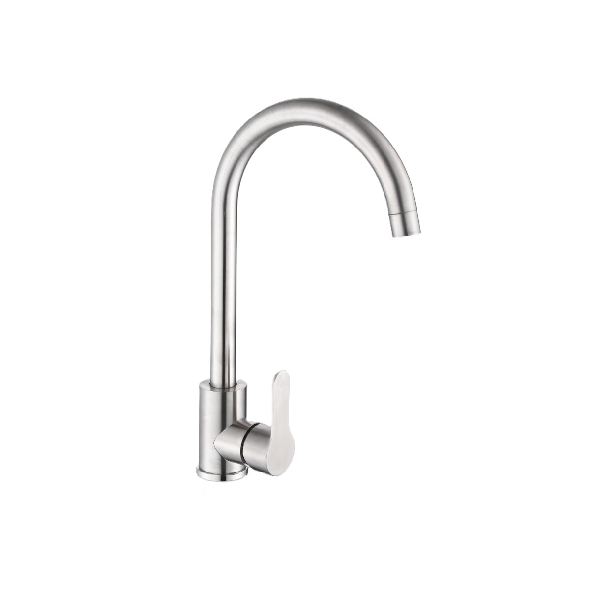 Monomando Cocina Cuello Cisne Bora Acero Inoxidable Satinado Urben