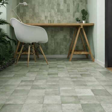 Porcelanato Materia Quadrato 15x15 cm Verde Mare