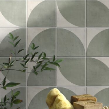 Porcelanato Materia Tonda 15x15 cm Verde Mare