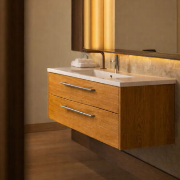 Mueble de Baño Aurora Suspendido Dos Cajones 60 cm ancho con Lavamanos Natural Urben