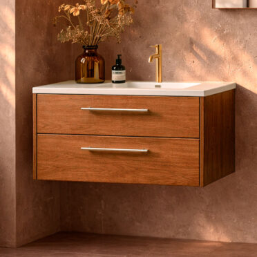 Mueble de Baño Aurora Suspendido Dos Cajones 60 cm ancho con Lavamanos Lenga Urben