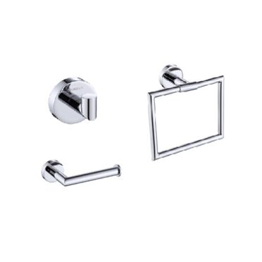 Pack Accesorios Baño Century Cromado: Incluye Percha + Toallero + Portarollo Urben