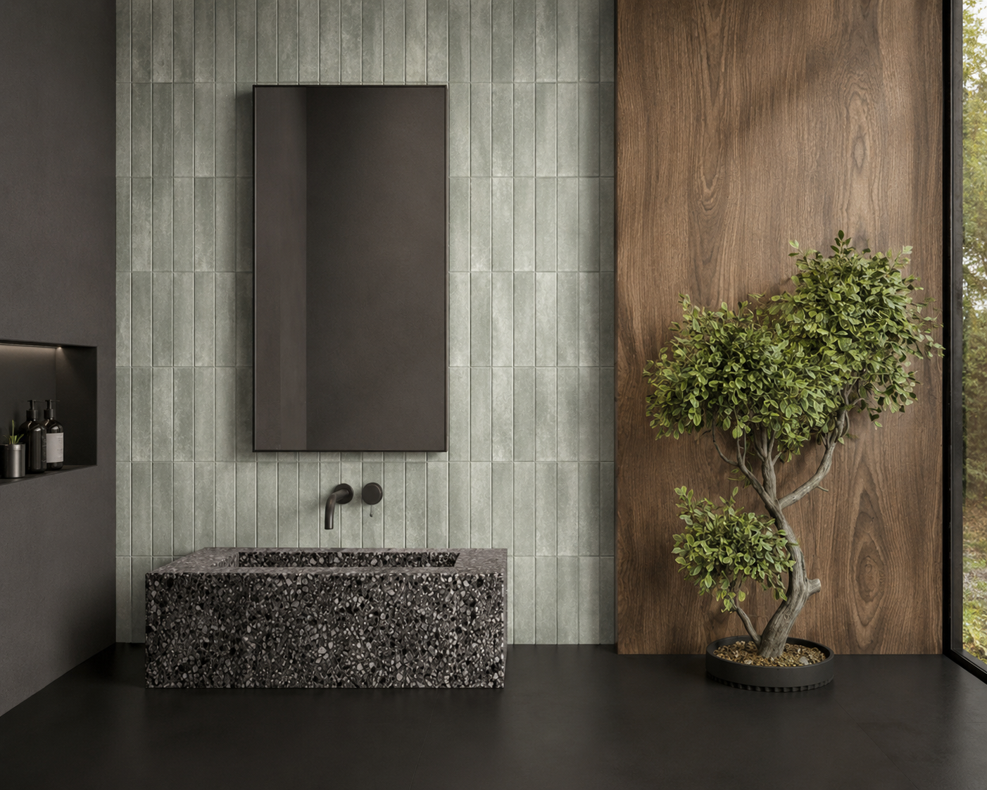 Porcelanato Essenza 5×45 cm Salvia Mate
